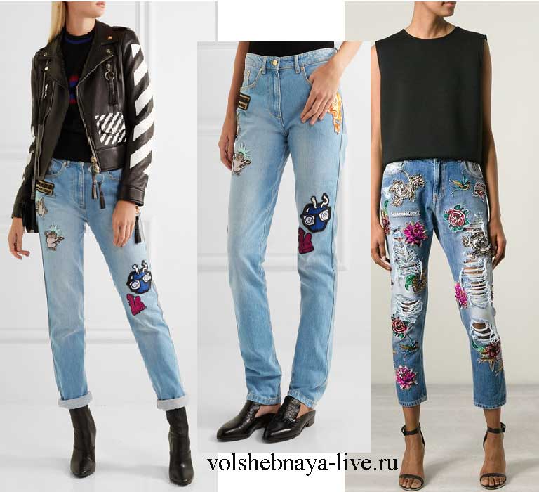 Вышитые джинсы мода 2017